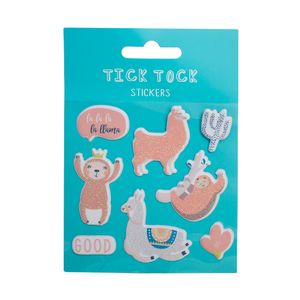 Cartela-de-Adesivos--Tick-Tock-Stickers-Lhama-e-Bicho-Preguica