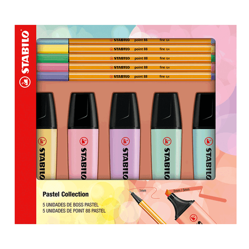 Conjunto Marca Texto Pastel e Fineliner  - Stabilo - haikai