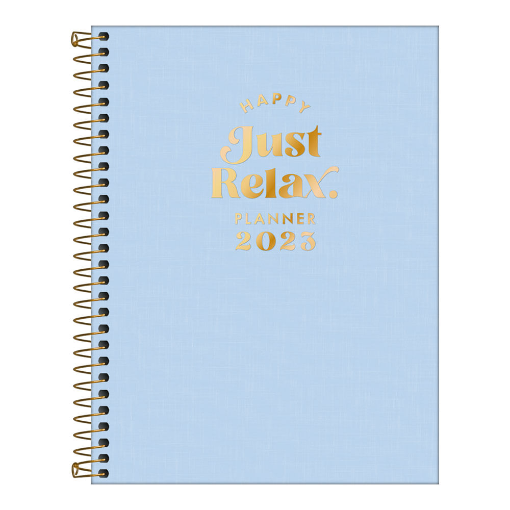 Planner Espiral 2023 Happy Azul Just Relax Tilibra haikai